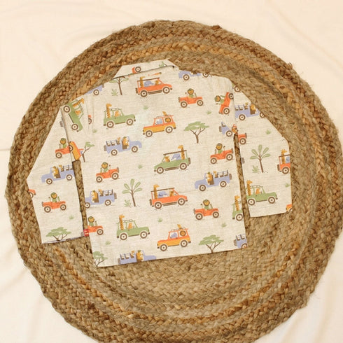 Bachpan kids wear New Born Unisex Safari Jeep Cotton Night Suit
