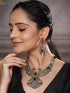 Dual Toned Oxidised Red Stone Studded Brass Handcrafted Deer Motif Intricate Designer Jewellery Set