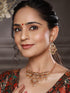 Gold Plated Kemp Stones Pearl beaded Chandbali Pendant Style Choker Jewellery Set