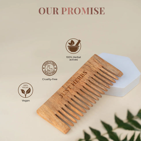 Just Herbs Handmade Wide-Tooth Neem Comb 35g