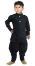 JBN CREATION Boys' Black Cotton Kurta and Pyjama Set