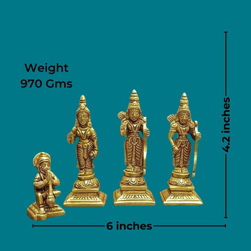 Tamas Brass Ramdarbar Ram Sita Laxman & Hanuman Statue/Idol