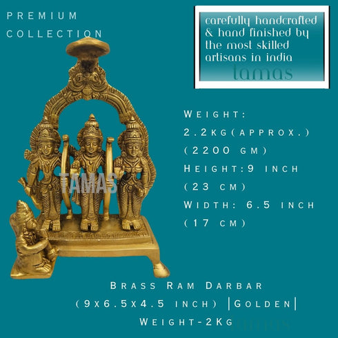 Tamas Brass Ram Darbar |Golden | Free Premium Gift Box
