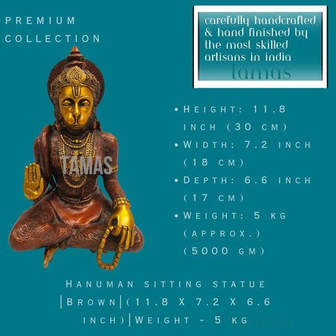Tamas Hanuman sitting statue |Brown