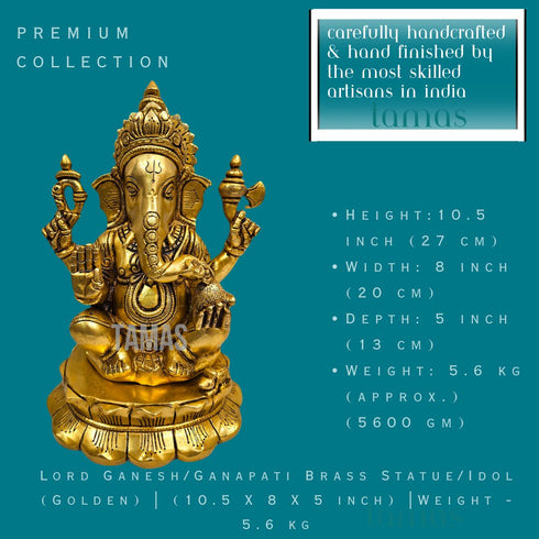Lord Ganesh/Ganapati Tamas Brass Statue/Idol