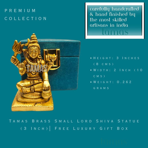 Tamas Brass Small Lord Shiva Statue | Free Luxury Gift Box