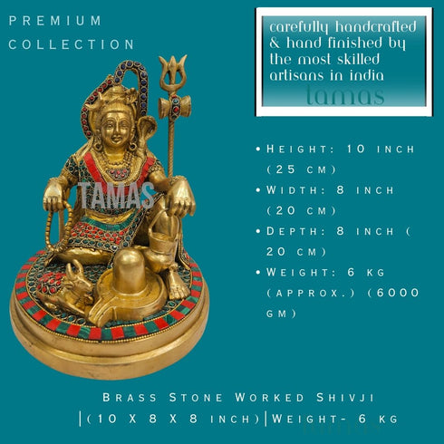 Tamas Brass Stone Worked Shivji|