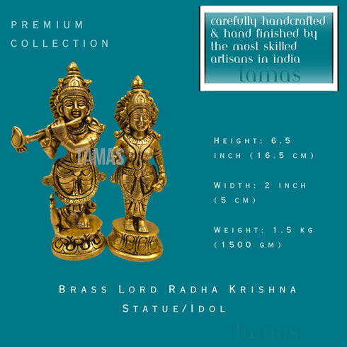 Tamas Brass Lord Radha Krishna Statue/Idol