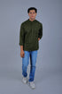 Veshbhoshaa Bluebird Men'S Short Kurta In Mehandi - 100% Pure Cotton