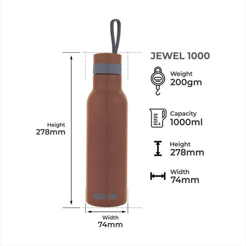 Dubblin Jewel Stainless Steel Sipper Water Bottle