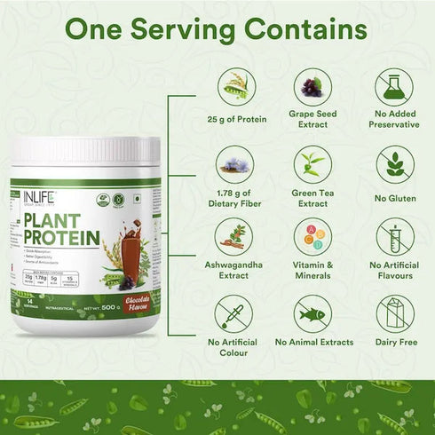 Inlife Vegan Plant Protein Powder Chocolate Flavour