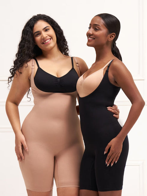 UNDERNEAT Open Bust Butt Lifting Bodysuit - Black