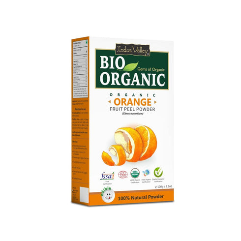 Indus Valley Bio Organic Natural Orange Peel Herbs Powder For Glowing Face & Removing Pimples & Wrinkles | Orange Peel