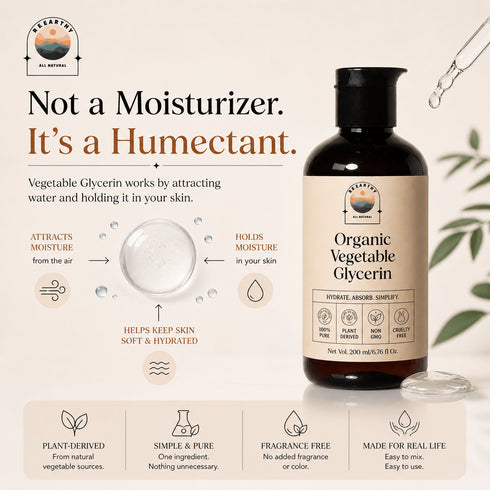 Organic Vegetable Glycerin for Skin, Hair & DIY Skincare