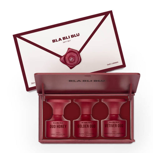 Bla Bli Blu Oud Unisex Perfume Gift Set For Men & Women 3 x
