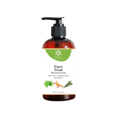 Natuur Moisturising Face Wash for Dry Skin Vitamin E, Aloe, Sandalwood & Rosemary