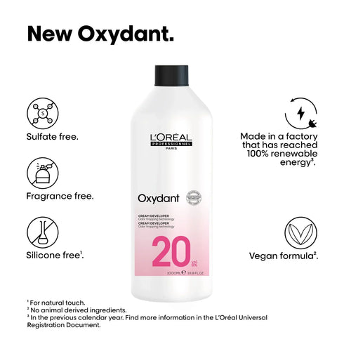 L'Oreal Professionnel Oxydant Creme 20 Vol 6% Developer 1000ml
