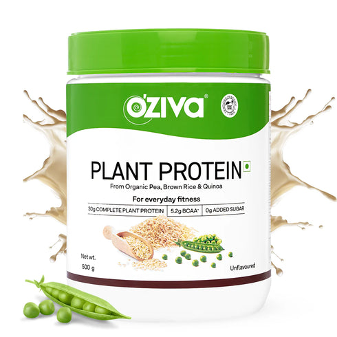 OZiva Organic Plant Protein Vegan Protein Pea protein Isolate Brown Rice Protein and Quinoa