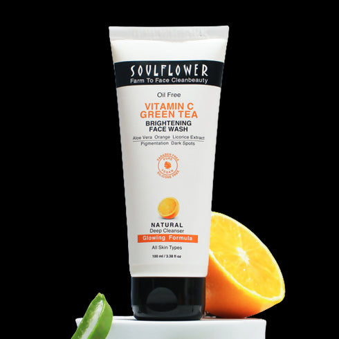 Soulflower Vitamin C Green Tea Brightening Face Wash