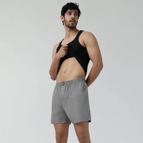 XYXX Pace Cotton Boxer Ash Grey