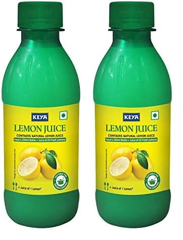 Keyafoods Keya Lemon Juice Concentrate 250ml Contains Natural Lemon Juice Goodness of 25 Fresh Lemons Pack of 2