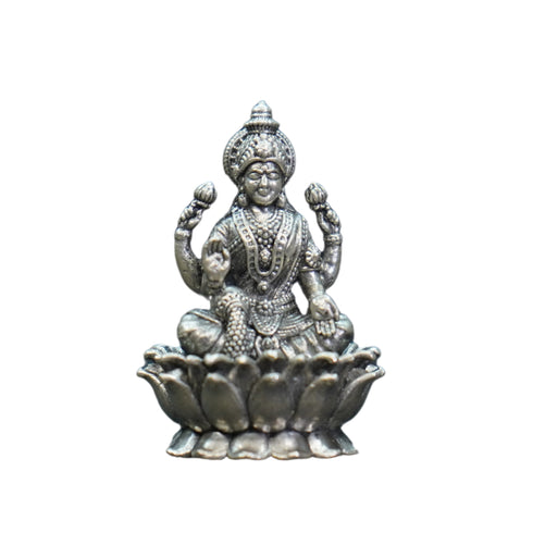 Pure Silver Antique Padmam Lakshmi Sitting On Lotus 30G By Mahita Collections