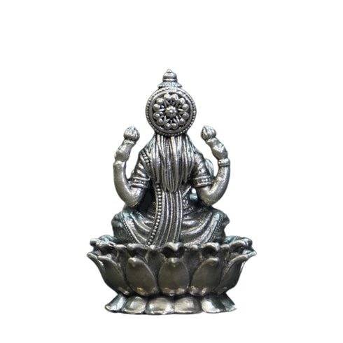 Pure Silver Antique Padmam Lakshmi Sitting On Lotus 30G By Mahita Collections