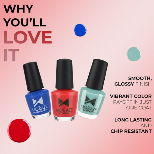Moraze Cosmetics Nail Paint Pack 10 Highly Glossy Pigmented Shades