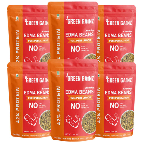 Green Gainz Edamame Peri Peri Limon (Pack of 6)