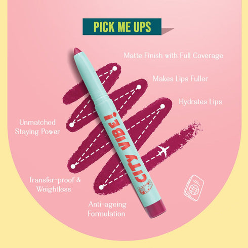 LoveChild Jet Lag| Passport to Plump Lip Volumizing Matte Crayon Crimson