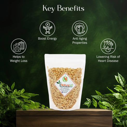 NatureVit Pine Nuts Kernels Premium Chilgoza Giri| Shell-Free & Jumbo Size