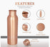 Coppjal Hammered Copper Bottle With Glass