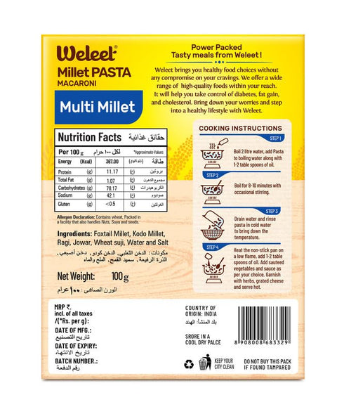 Weleet Weleet Instant Multi Millet Pasta