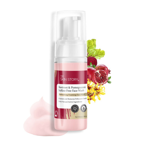 The Skin Story Beetroot & Pomegranate Foaming Face Wash – Sensitive Skin Formula