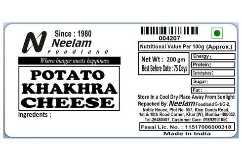 Neelam Foodland Potato Khakhra Mini Cheese