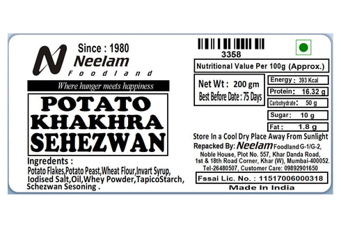 Neelam Foodland Potato Khakhra Schezwan