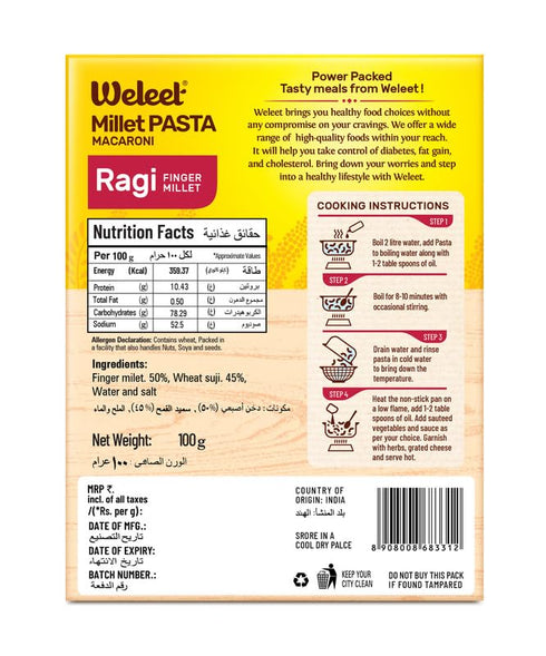 Weleet Weleet Instant Ragi Millet Pasta