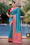 Deeva Sarees Cyan Blue Banarasi Silk Saree