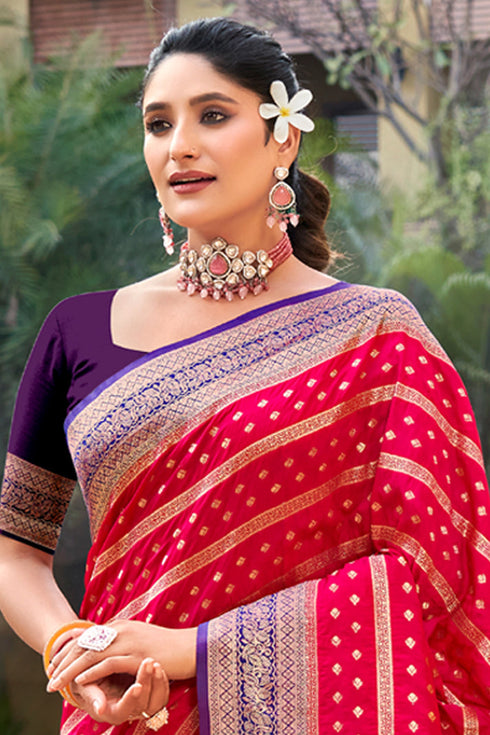 Deeva Sarees Pink Banarasi Silk Saree