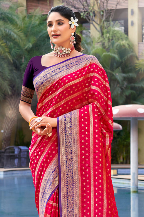 Deeva Sarees Pink Banarasi Silk Saree