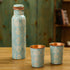 Coppjal Printed Copper Water Bottle With 2 Glass Set Design 4