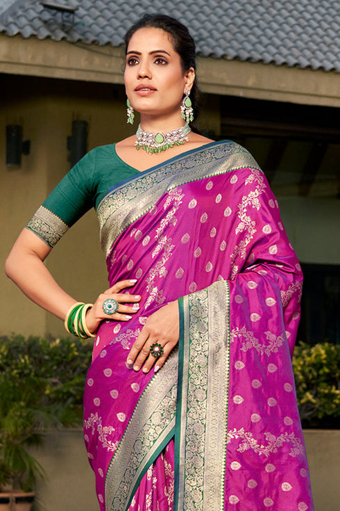 Deeva Sarees Purple Banarasi Silk Saree