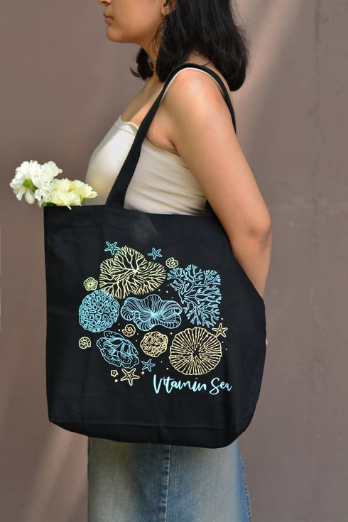 Ecoright Vitamin Sea Large Zipper Tote Bag
