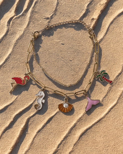 Ecoright Island Hop | Demi Fine Jewellery | 18k Gold Plated Charm Bracelet