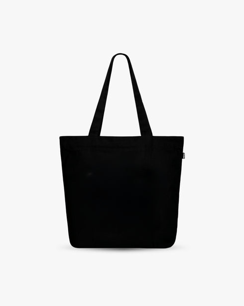 Ecoright Happy Flowers (Black) Large Zipper Tote Bag