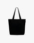Ecoright Happy Flowers (Black) Large Zipper Tote Bag