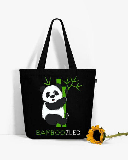Ecoright Bamboozled Panda Large Zipper Tote Bag