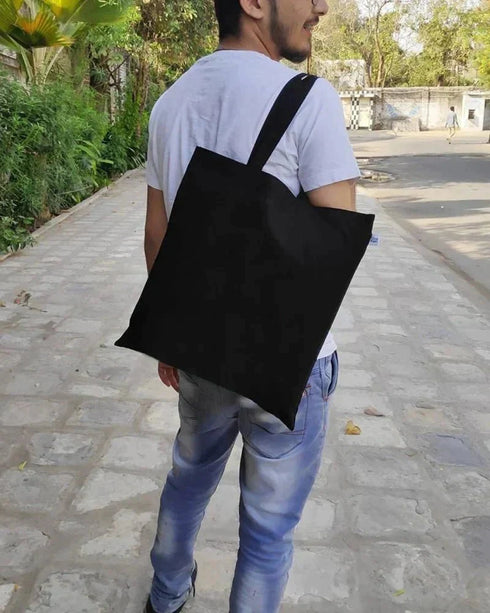 Ecoright Plain Tote Bag Black (Pack of 20)