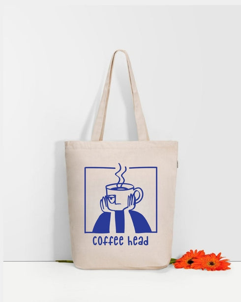 Ecoright Coffee Head Zipper Tote Bag