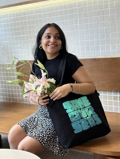 Ecoright Save Our Seas Large Zipper Tote Bag